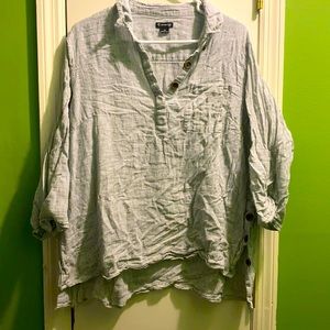 Women’s plus linen 3/4 length blouse